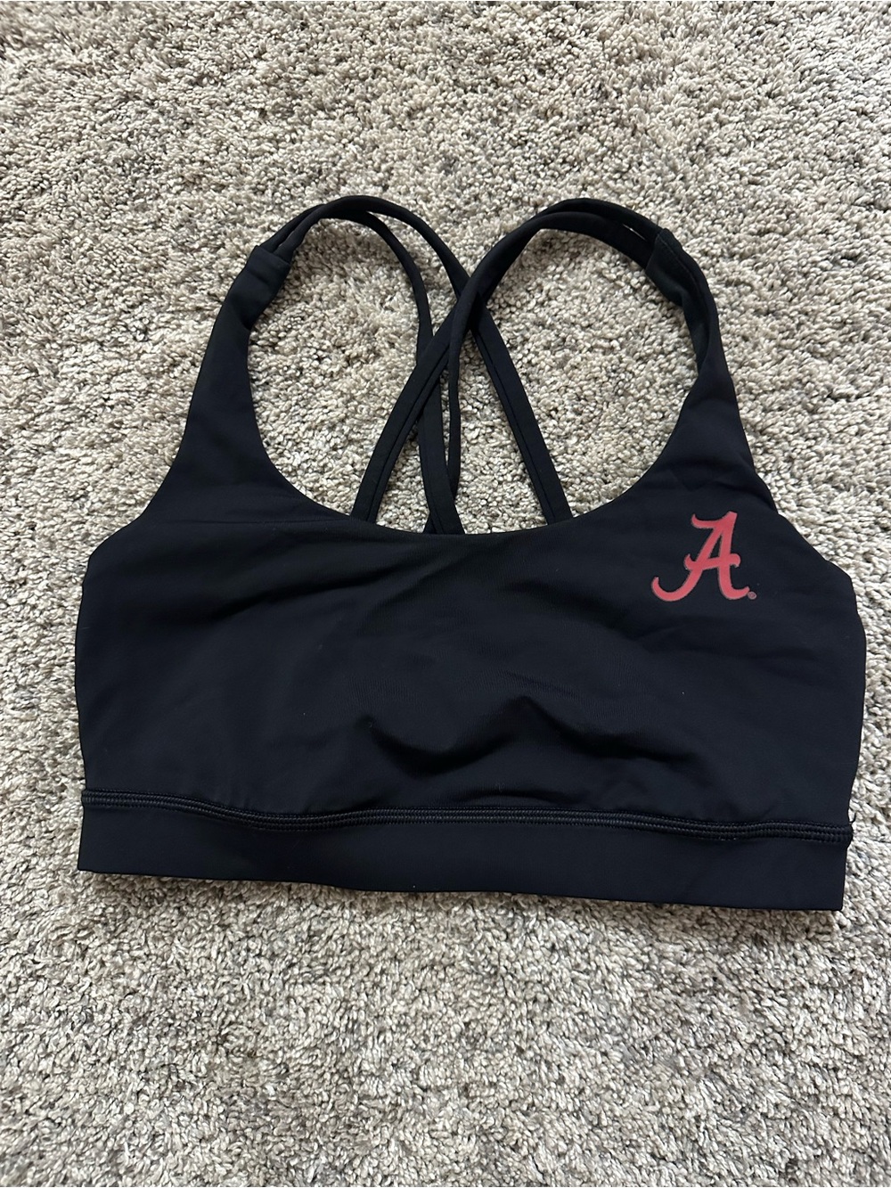 lululemon athletica Black Sports Bra with Red 'A' Logo